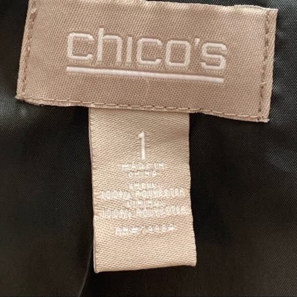 Chico’s Size 1 Leopard Fleece Black Gray White Soft Collared Vest Women's Small - Picture 13 of 14